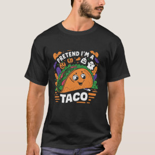 Doe alsof ik een taco pompoen Halloween Mannen vro T-shirt