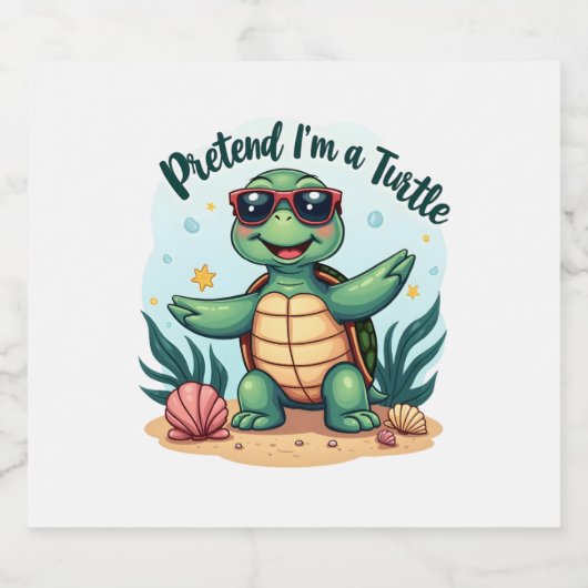 Doe alsof ik een Turtle Halloween feest ben en doe Sparkling Wijnetiket (Enkel label)