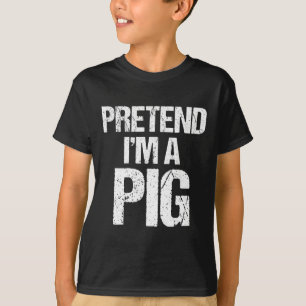 Doe alsof ik een varken kostuum grappig Halloween  T-shirt