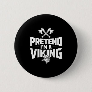Doe alsof ik een Viking Halloween kostuum ben Ronde Button 5,7 Cm