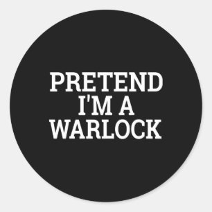 Doe alsof ik een Warlock Lazy Halloween Easy Costu Ronde Sticker