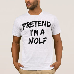 Doe alsof ik een wolf Halloween leuk is T-shirt