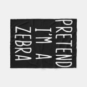 Doe alsof ik een Zebra kostuum ben Halloween Funny Fleece Deken (Voorkant (Horizontaal))