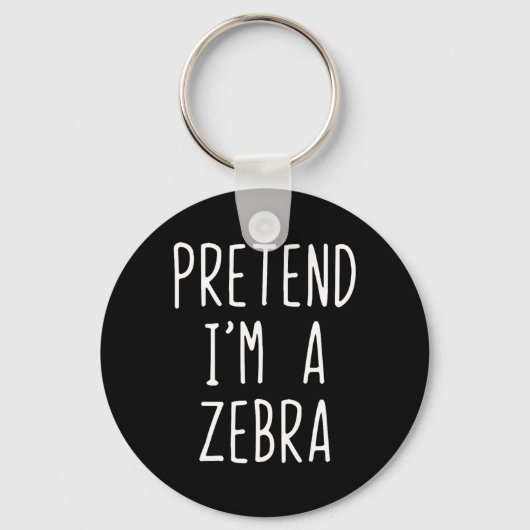 Doe alsof ik een Zebra kostuum ben Halloween Funny Sleutelhanger (Voorkant)