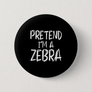 Doe alsof ik een zebra kostuum halloween feest fam ronde button 5,7 cm
