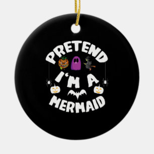 Doe alsof ik een zeemeermin ben Grappig Halloween  Keramisch Ornament