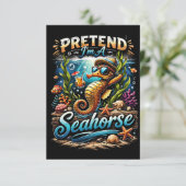 Doe alsof ik een zeepaardje ben bedankkaart (Staand voorkant)