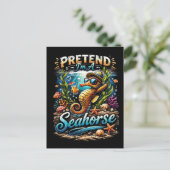 Doe alsof ik een zeepaardje ben briefkaart (Staand voorkant)