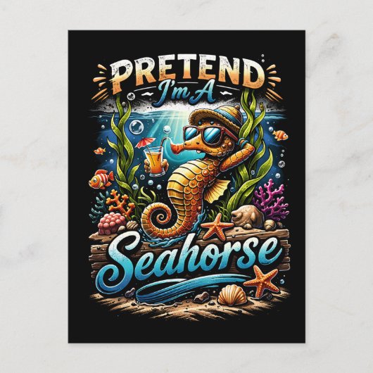 Doe alsof ik een zeepaardje ben briefkaart (Voorkant)