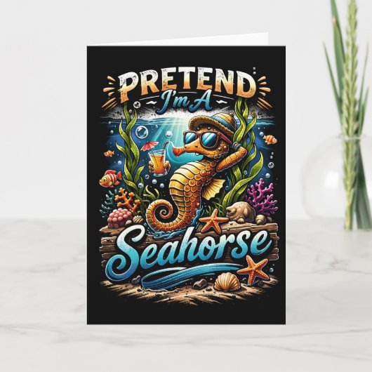 Doe alsof ik een zeepaardje ben feestdagen kaart (Voorkant)
