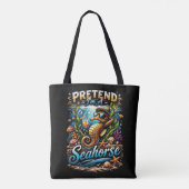 Doe alsof ik een zeepaardje ben tote bag (Achterkant)