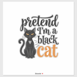 Doe alsof ik een zwarte kat ben Halloween kat T-sh Sticker