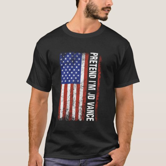 Doe alsof ik JD Vance grappig lui Halloween kostuu T-shirt (Voorkant)