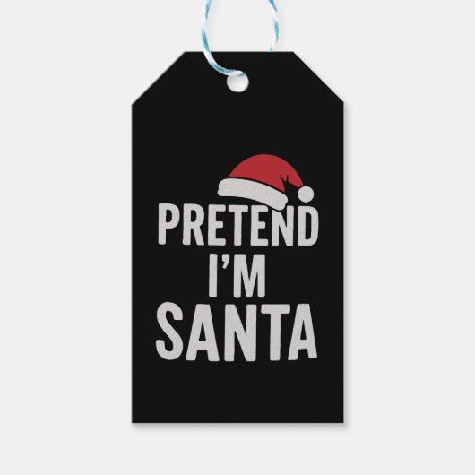 Doe alsof ik Kerstman ben - Grappige Kersthumor Cadeaulabel (Voorkant)