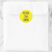 Doe alsof ik Lemon ben - Grappig Kostuum Ronde Sticker (Tas)