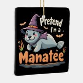 Doe alsof ik Manatee Spooky Halloween Mamal Manate Keramisch Ornament (Rechts)