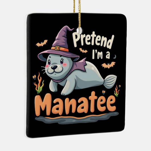 Doe alsof ik Manatee Spooky Halloween Mamal Manate Keramisch Ornament (Rechts)