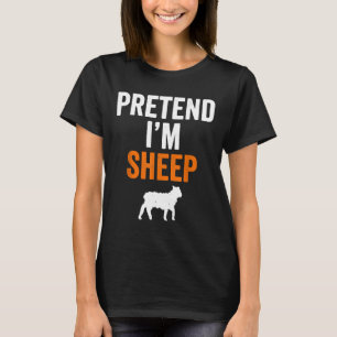 Doe alsof ik schaap kostuum grappige halloween par t-shirt