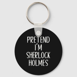 Doe alsof ik Sherlock Holmes kostuum ben Halloween Sleutelhanger