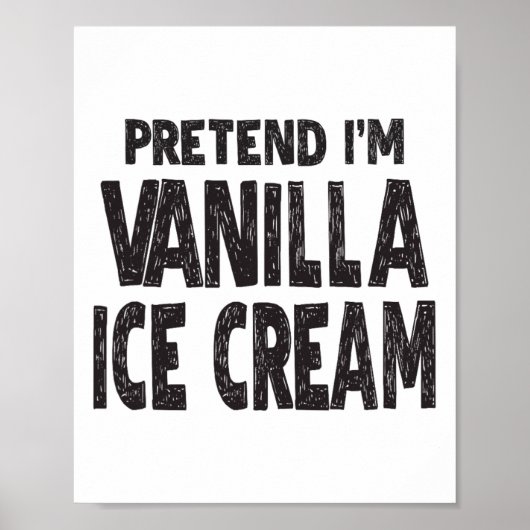 Doe alsof ik Vanilla Ice Cream Easy Halloween Cost Poster (Voorkant)