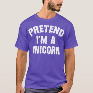 Doe alsof in een eenhoorn grappig Halloween kostuu T-shirt