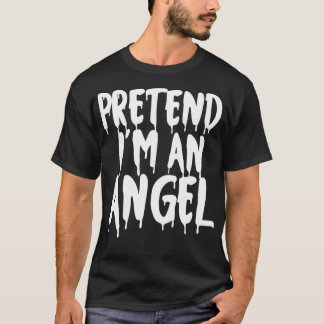 Doe alsof in een engel Halloween koppels kostuum S T-shirt