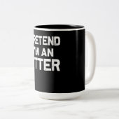 Doe alsof in een otter| Grappig geschenken idee Tweekleurige Koffiemok (Voorkant rechts)
