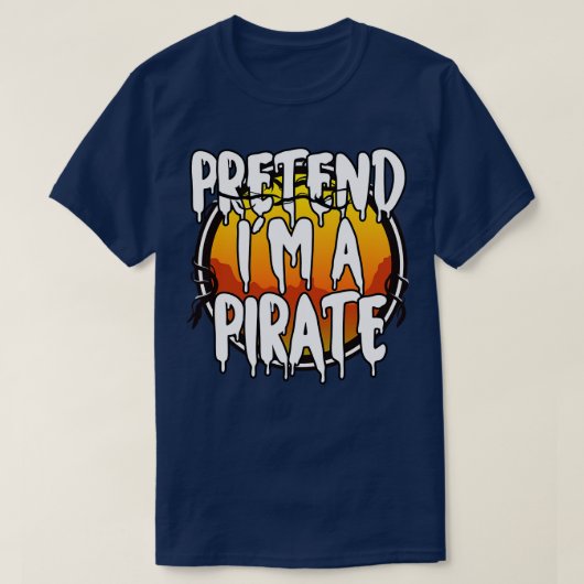 Doe alsof in een piraat Halloween koppels kostuum  T-shirt (Design voorkant)