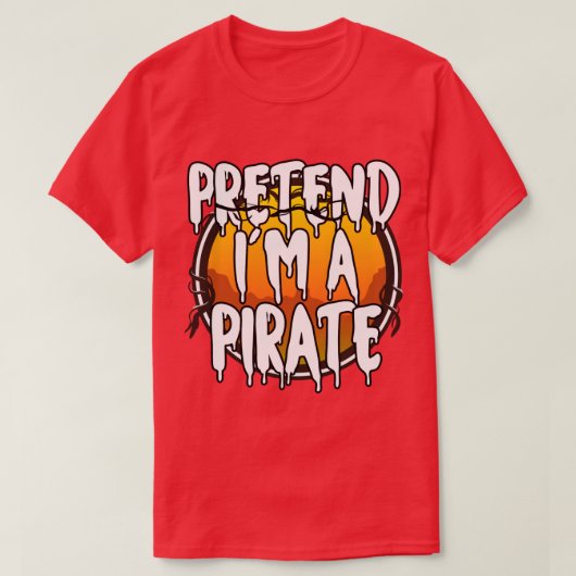 Doe alsof in een piraat Halloween koppels kostuum  T-shirt (Design voorkant)
