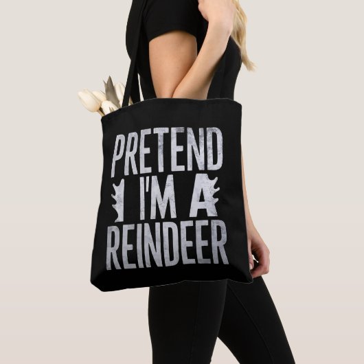 Doe alsof in een rendier kerstkostuum tote bag (Dichtbij)