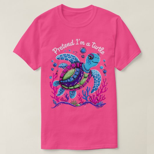 Doe alsof in een schildpad Easy Halloween Funny De T-shirt (Design voorkant)