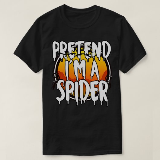 Doe alsof in een spin grappig luie halloween kostu t-shirt (Design voorkant)