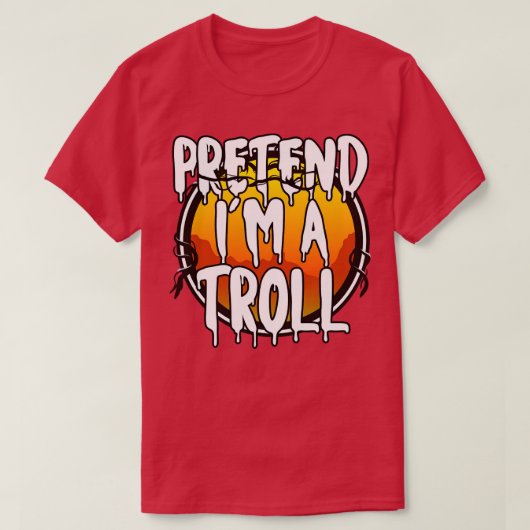 Doe alsof in een trol grappig luie halloween kostu t-shirt (Design voorkant)