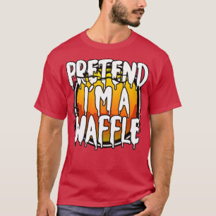 Doe alsof in een wafel grappig luie halloween kost t-shirt