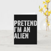 Doe alsof je een Alien bent Grappig Halloween Fees Kaart (Gele Bloem)