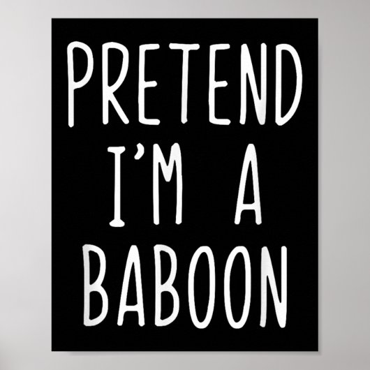 Doe alsof je een baviaankostuum hebt Halloween Fun Poster (Voorkant)