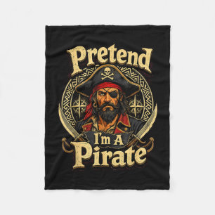 Doe alsof je een piraat bent, grappige luie kostuu fleece deken