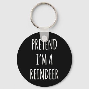 Doe alsof je een rendier bent Easy Christmas-kerst Sleutelhanger