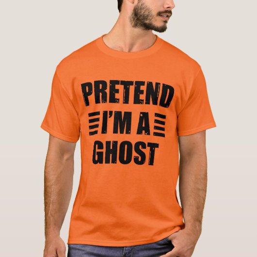 Doe alsof je een spookkostuum hebt Halloween Lazy T-shirt (Voorkant)