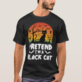 Doe alsof je een zwart kattenkostuum hebt Hallowee T-shirt