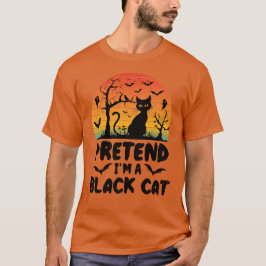 Doe alsof je een zwart kattenkostuum hebt Hallowee T-shirt