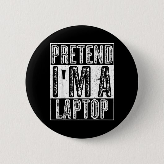 Doe alsof laptop shirt grappige Halloween kostuum Ronde Button 5,7 Cm (Voorkant)