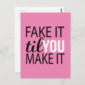 Doe alsof tot je het maakt briefkaart (Voorkant / Achterkant)