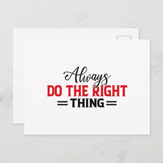 Doe altijd het juiste -Vakantie Briefkaart (Voorkant / Achterkant)