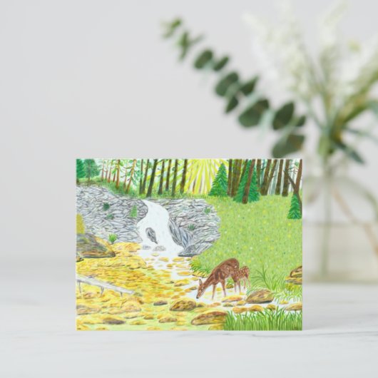 Doe and Deer Briefkaart (Staand voorkant)