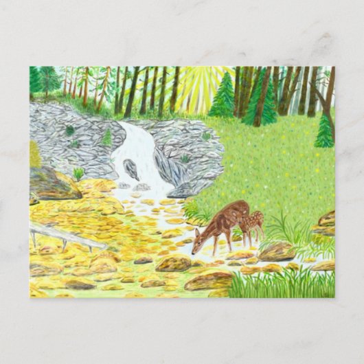 Doe and Deer Briefkaart (Voorkant)