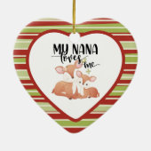 Doe and Fawn My Nana Loves me Keramisch Ornament (Achterkant)