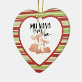 Doe and Fawn My Nana Loves me Keramisch Ornament (Links)