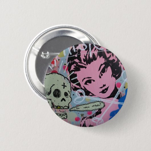 Doe anderen ronde button 5,7 cm (Voorkant /achterkant)