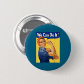 Doe Can Het Rosie Riveter Feministe Ronde Button 5,7 Cm (Voorkant /achterkant)